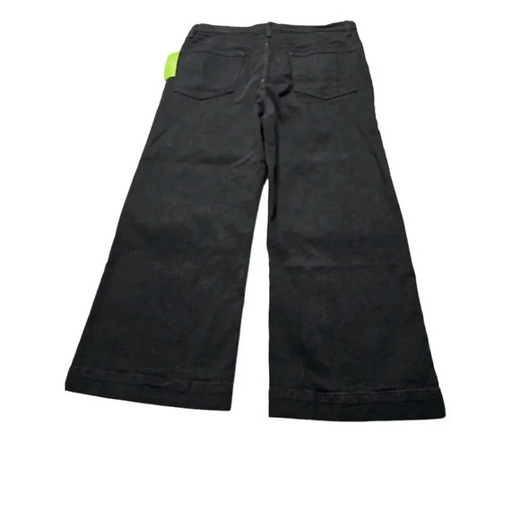 Sam Edelman CODIE Button Fly High Rise Wide Leg Ankle Crop Jeans Size 33 Black - Picture 2 of 11